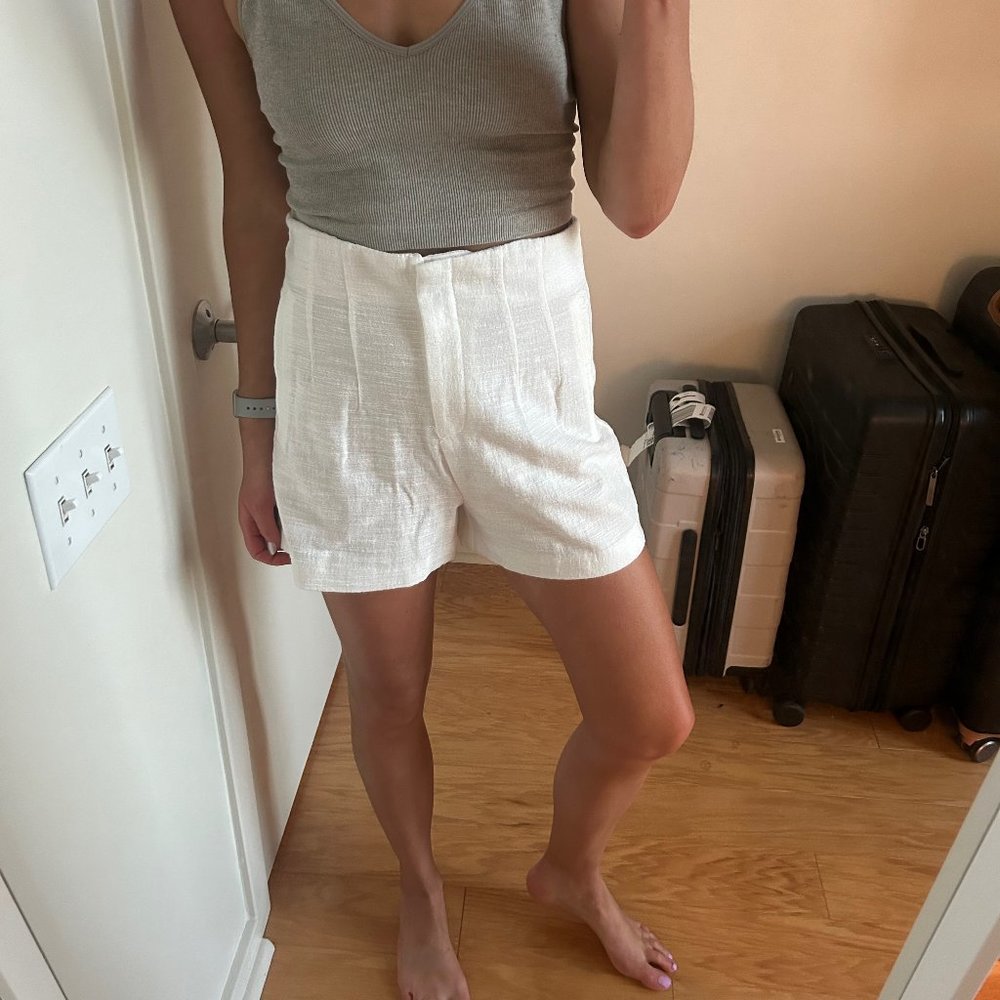 Zara white high waisted shorts